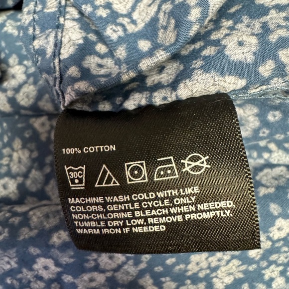 Rolling Stones RIFF Blue Floral button up shirt - Picture 7 of 9